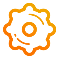 Оранжевая иконка шестеренки