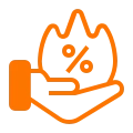 Оранжевая иконка горящих процентов