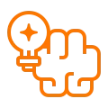 Оранжевая иконка мозга